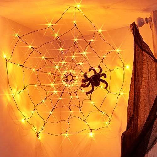 EAMBRITE LED Halloween Black Spider Web Light with 70 LED Waterproof Orange Net Lights and 1 Blac... | Amazon (US)