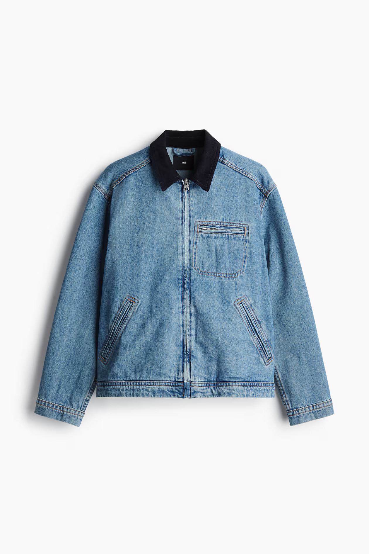 Regular Fit Denim Jacket with Corduroy Collar | H&M (US + CA)