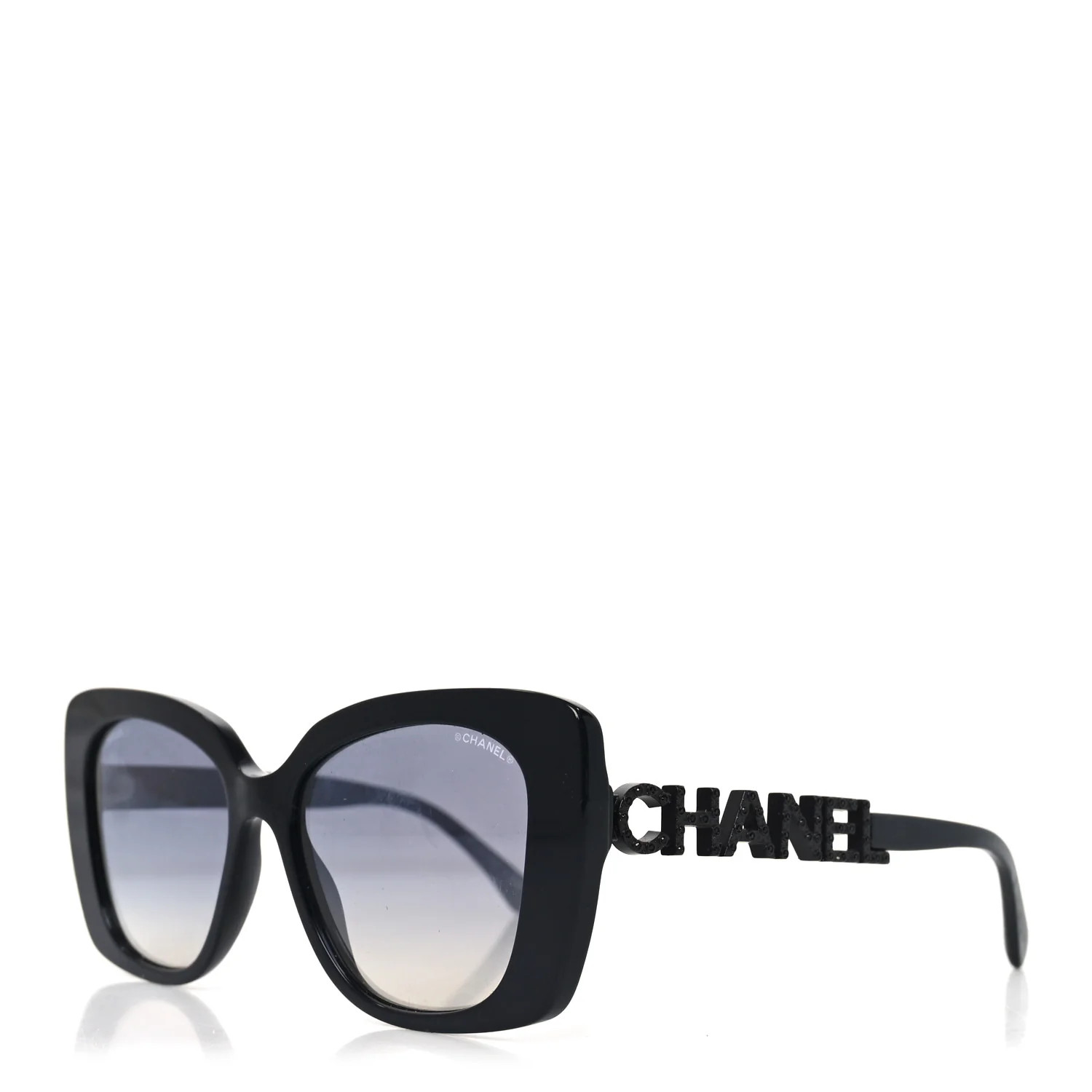 Acetate Strass Polarized Square Sunglasses 5422-B Black | FASHIONPHILE (US)