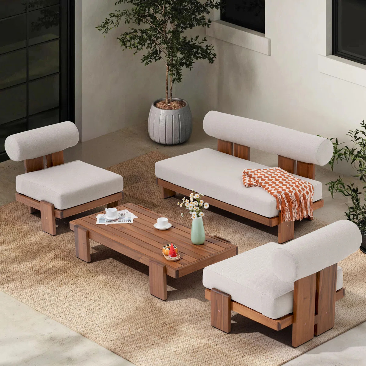 4- Person Outdoor Seating Group With Cushions | Wayfair North America