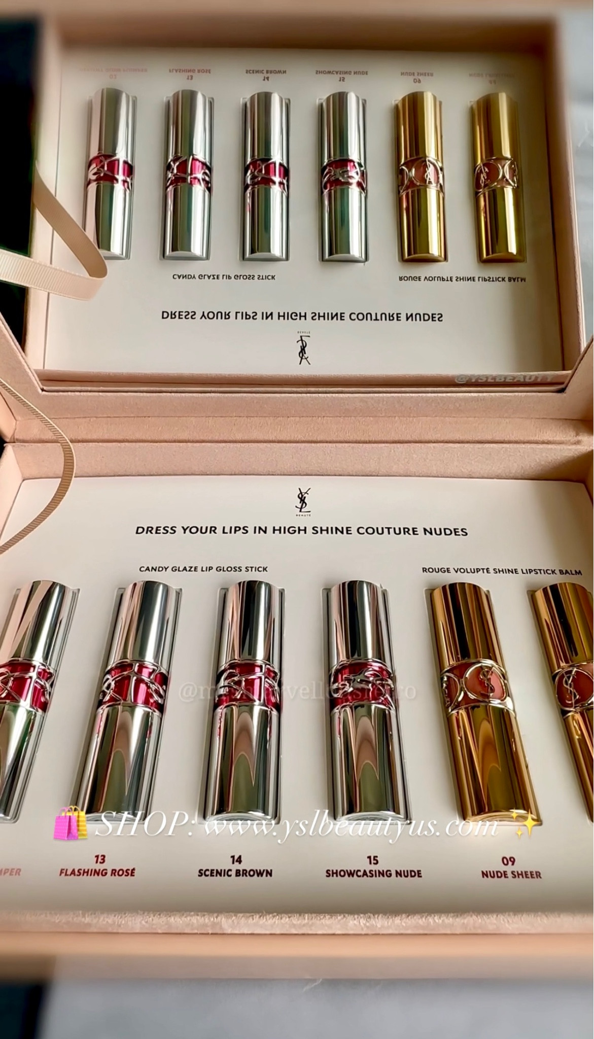 👄 @ysl @yslbeauty #YSL #YSLBEAUTY #YSLBEAUTE 

🛍️ SHOP: www.yslbeautyus.com ✨

👄 ROUGE VOLUPTÉ CANDY GLAZE LIP GLOSS STICKS!! (Glaze Glossy High Shine Vitamin E Medium Coverage.)

👄 THE SHINE OF A GLOSS WITH THE NOURISHMENT OF A BALM!!

👄 Type: Lip Gloss Stick

👄 What it is: Treat your lips to high color, glazed shine, and balmy nourishing care up to 8 hours. Candy Glaze Lip Gloss Stick fuses hyaluronic acid, vitamin E, and mango oils in a high-shine jelly gloss that melts onto lips. Candy Glaze leaves a subtle fragrance, encased in a click format for freshness in each use.

👄 What it does: The formula is also infused with Moroccan pomegranate extract sourced from the YSL Beauty Ourika Community Gardens and mango oil. Candy Glaze smoothly melts onto lips for indulgent, comfortable wear. The signature Yves Saint Laurent packaging is a couture object of desire and ensures freshness with each click for a deliciously sweet and glossy shine.

👄 ROUGE VOLUPTÉ SHINE LIPSTICK BALMS!! (Oil-infused Lipstick High-shine Lip Color Hydrating Nourishing Lip Balm Care.) 

👄 LUSCIOUS BALMY LIP COLOR WITH LUMINOUS SHINE TO CONDITION LIPS.

👄 Type: High Shine Lipstick

👄 What it is: A medium-coverage, hydrating lipstick with a high-shine, balm-like texture that conditions and moisturizes the lips.  
👄 What it does: Made with 65% essential oils, the deeply moisturizing lipstick instantly melts into the lips, providing a sheer pop of color, instant hydration, smoothness, and long-lasting all-day comfort. 

💥 FIND ME & MORE • DISCOUNT CODES LOCATED IN MY BIO ON LINKTREE!! 💥 

💥 🌳 Linktree: 
https://linktr.ee/MrsMarvellous

#LTKbeauty #LTKGiftGuide #LTKFind
