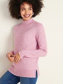 Mock-Neck Pointelle Sweater for Women | Old Navy (US)