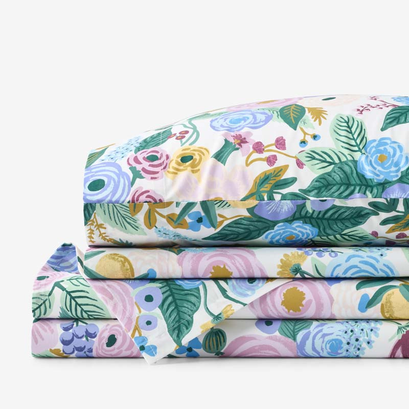 Garden Party Classic Cool Cotton Percale Bed Sheet Set - Lilac, Twin | The Company Store