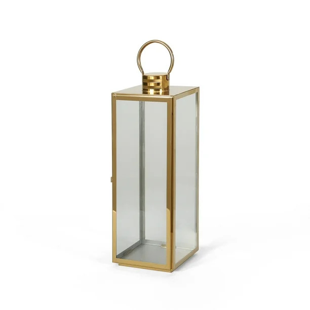 GDF Studio Westmount Indoor/Outdoor Stainless Steel 24" Lantern, Gold - Walmart.com | Walmart (US)