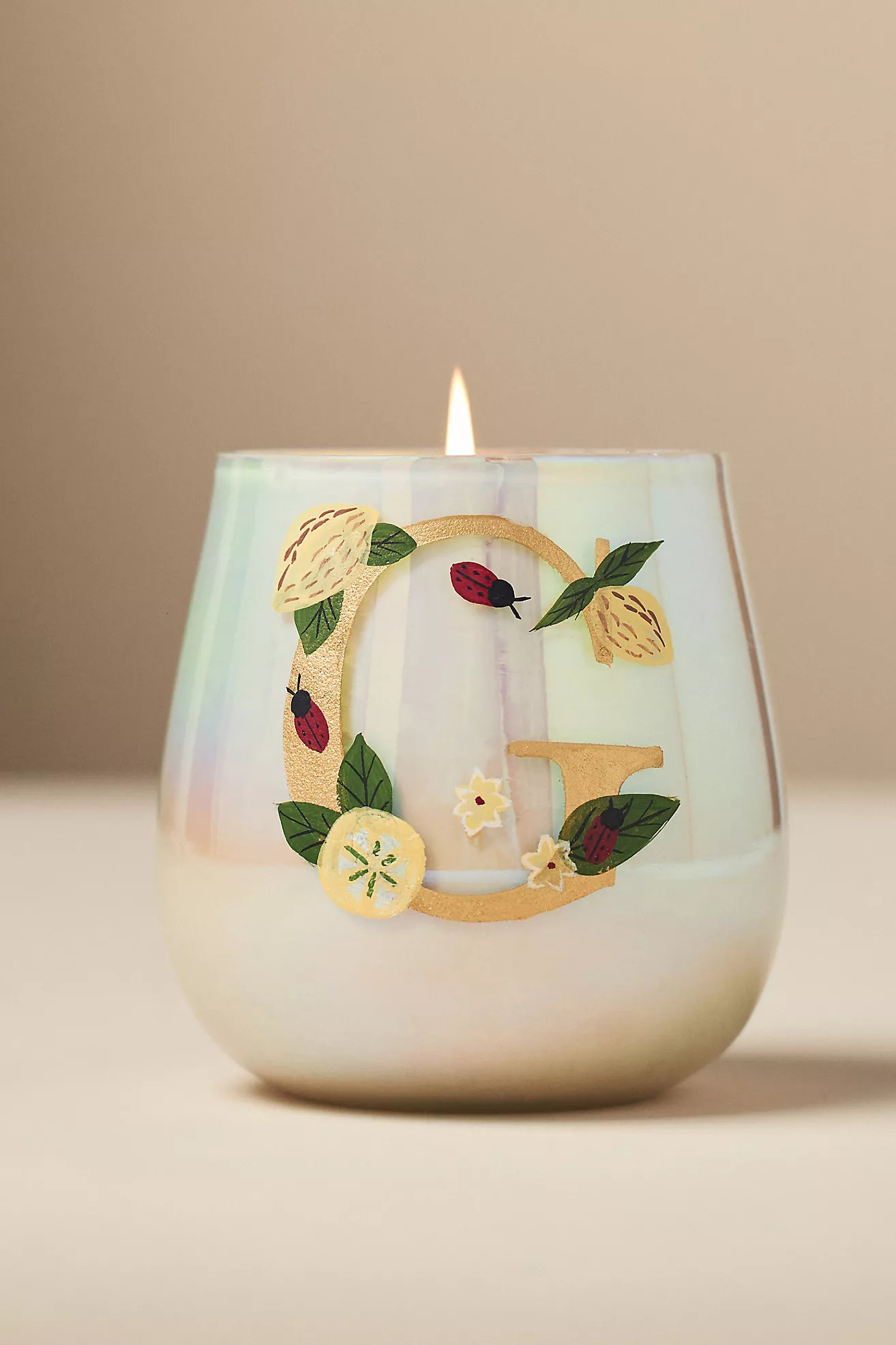 Fruity Monogram Floral Night Gardenia Glass Candle | Anthropologie (US)