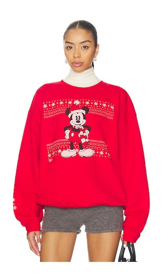 Winter Wear Mickey Sweatshirt in Red | Revolve Clothing (Global)