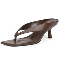 VIUGJNEX Women’s Kitten Heels Flip Flops Slip On Open Toe Low Heels Thong Square Slide Summer F... | Amazon (US)