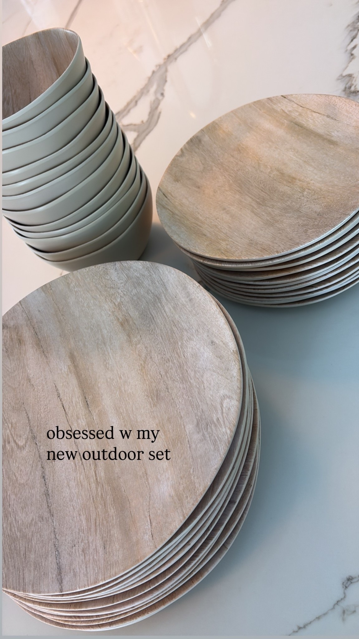 obsessed w my new faux bois melamine outdoor set @crateandbarrel

#LTKHome #LTKfoodie #LTKdayinmylife
