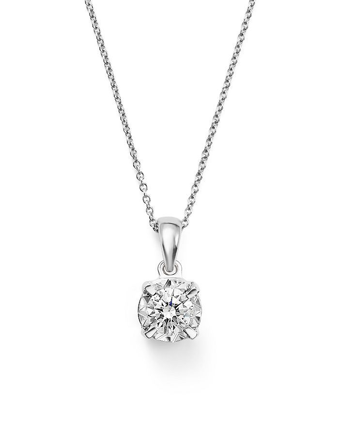 Diamond Solitaire Pendant Necklace in 14K White Gold, 0.30 ct. t.w. - 100% Exclusive | Bloomingdale's (US)