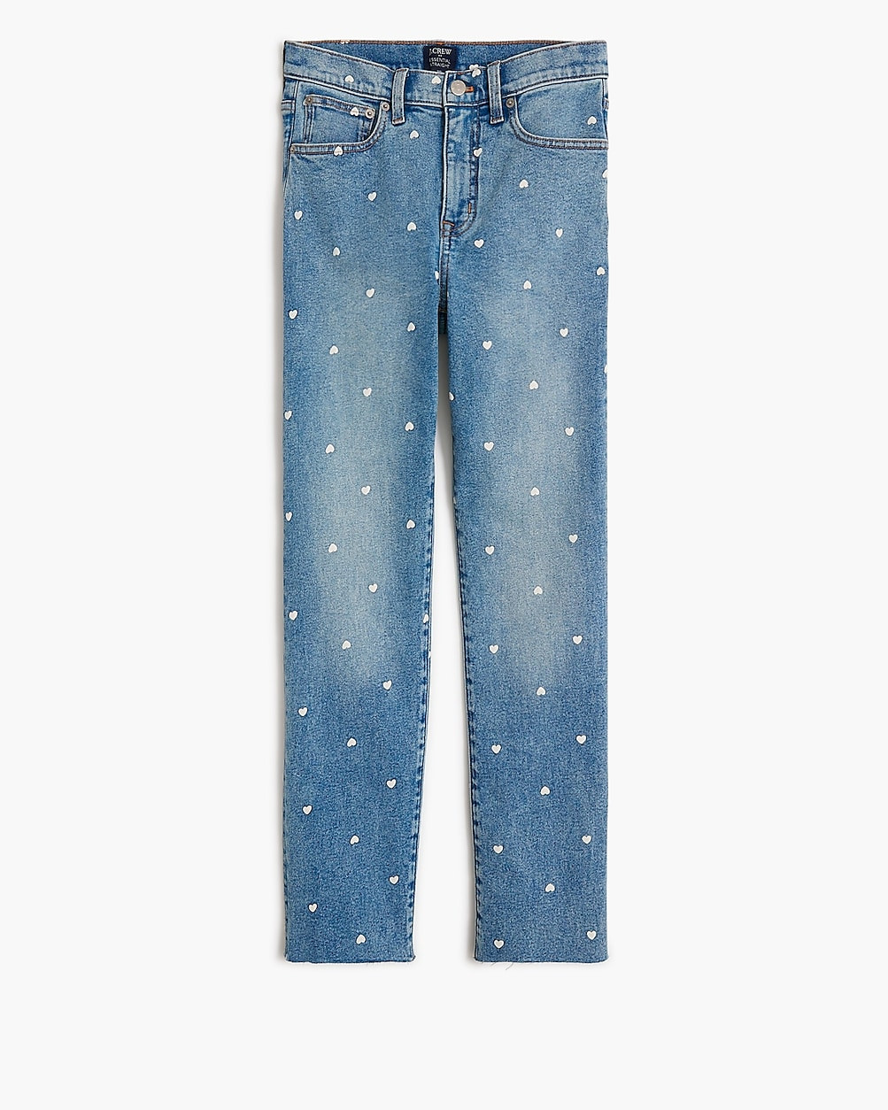Heart-print essential straight jean in all-day stretch | J.Crew Factory