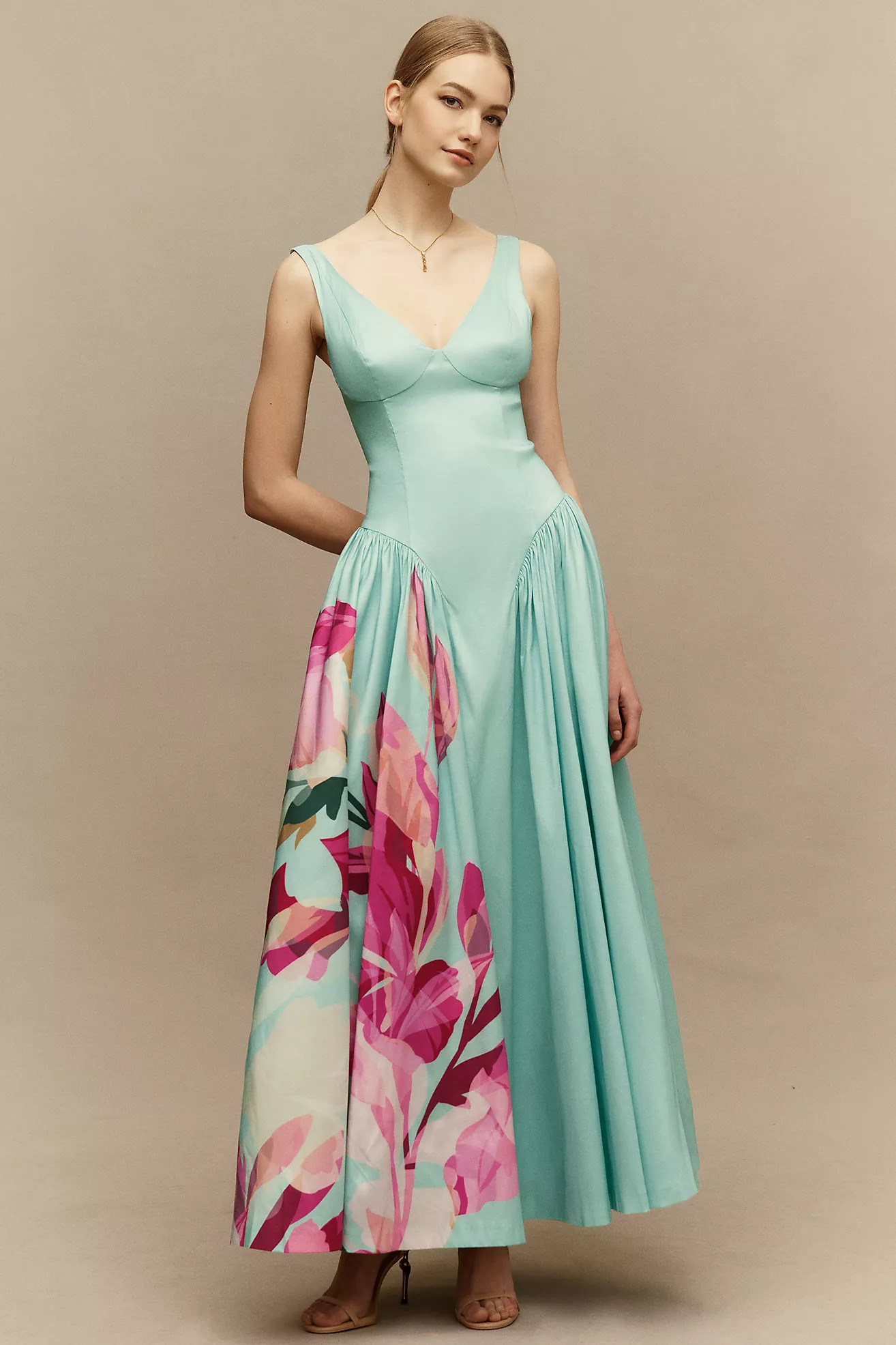 Hutch Jemma Sleeveless Basque-Waist Midi Dress | Anthropologie (US)