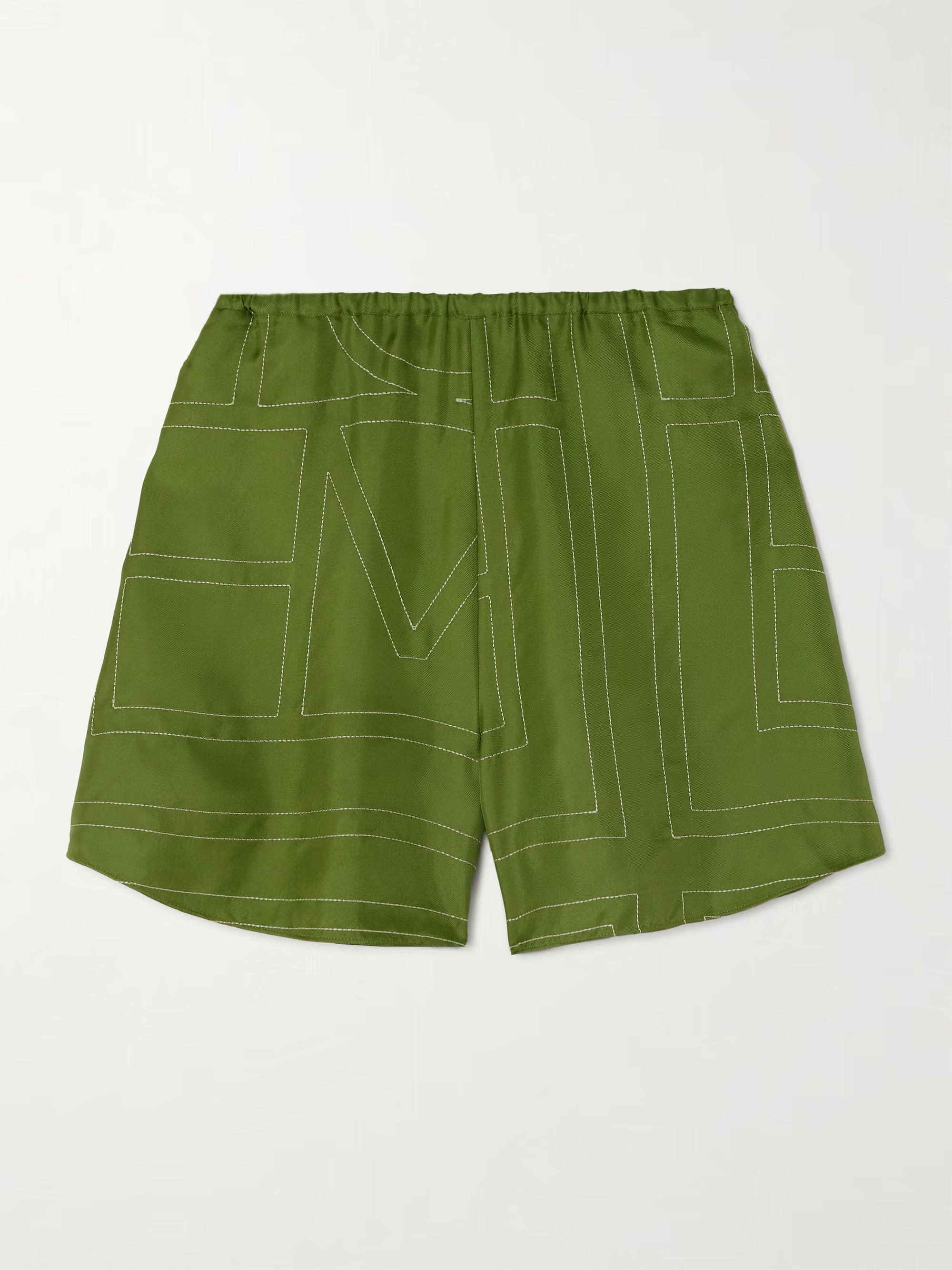 Embroidered silk-twill shorts | NET-A-PORTER (US)