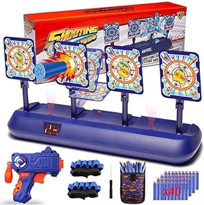 SWEMNED Digital Shooting Targets for Nerf Guns Practice Toy, Electronic Scoring 4 Targets Auto Re... | Amazon (US)