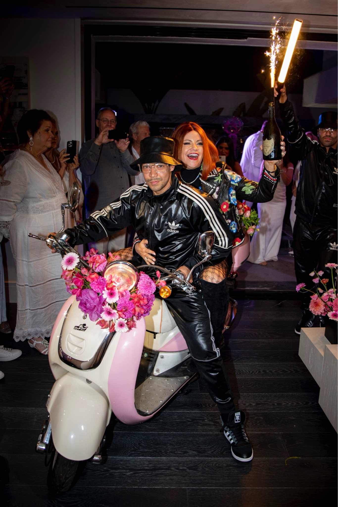 A Leather or vegan leather jacket with flowers is such a statement.  Have fun adding a red wig to any outfit. It brings out the crazy in you.  Birthday outfit.  Leather jacket.  Vegan leather  

#LTKSummerSales #LTKOver40 #LTKParties