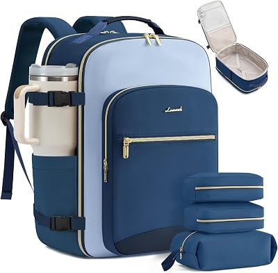 LOVEVOOK 40L Travel Backpack for Women & Men, Airline Approved Carry On Luggage with 3 Packing Cu... | Amazon (US)