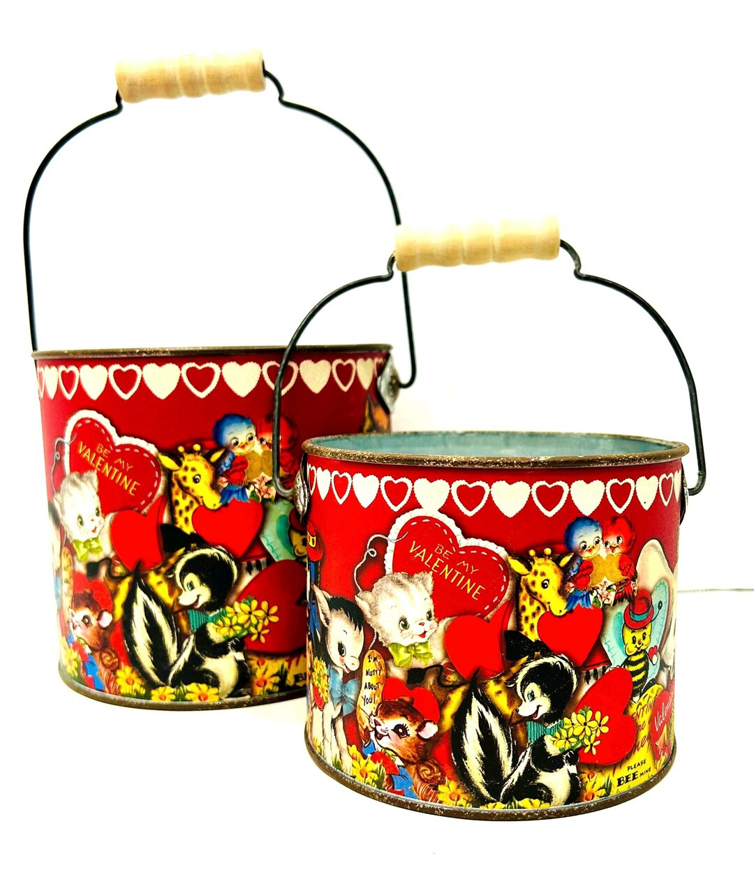Valentine Treat Bucket Set Vintage Style - Etsy | Etsy (US)