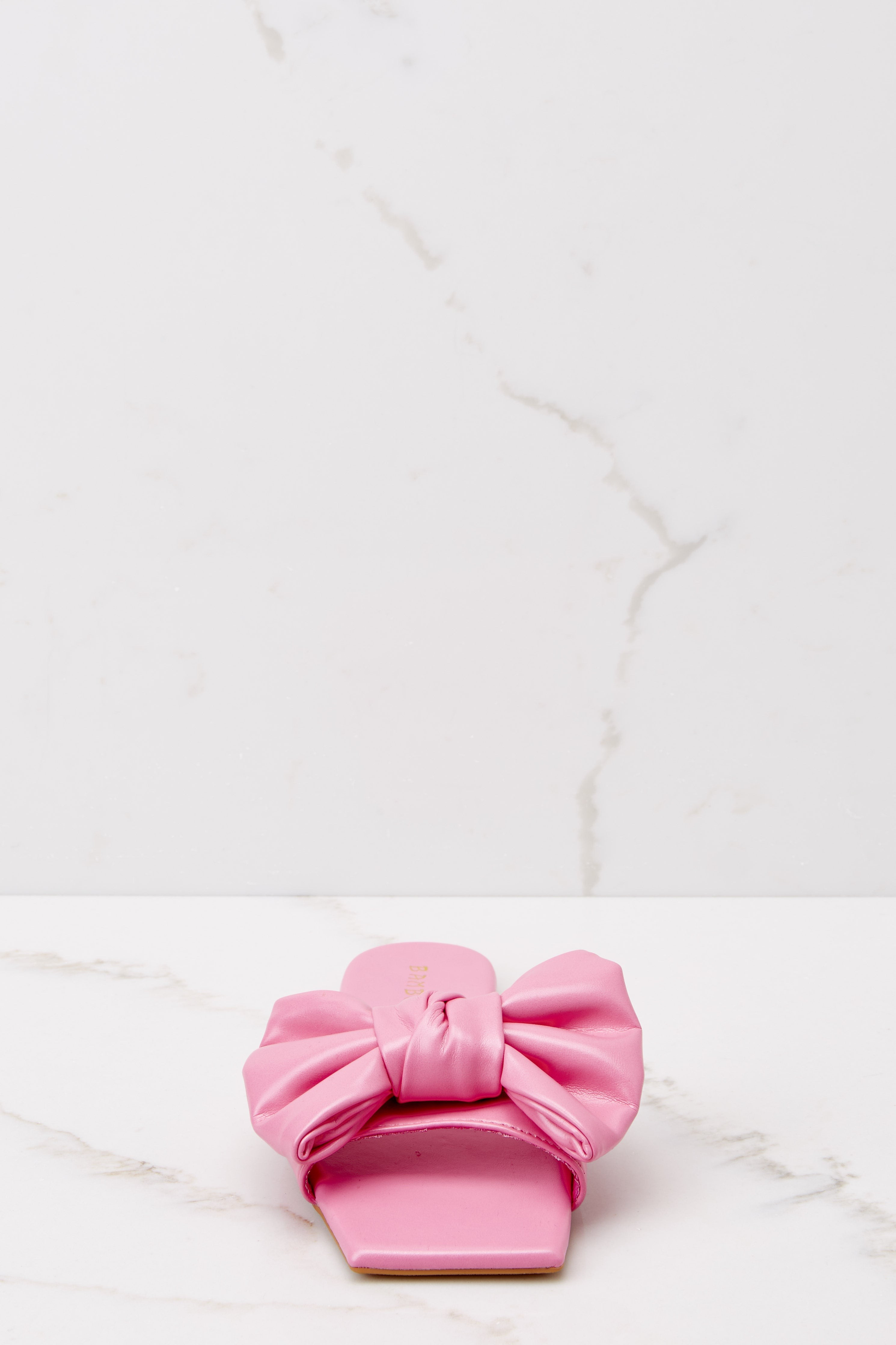 Cupid's Bow Pink Sandals | Red Dress 