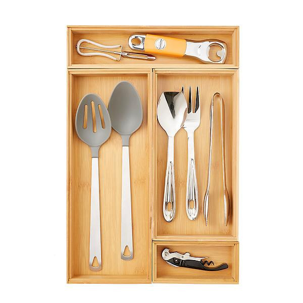 Bamboo Stacking Drawer Organizer | The Container Store