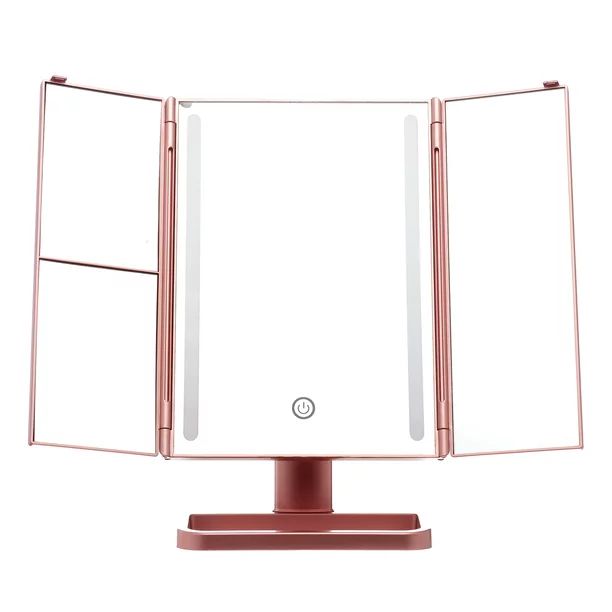 Onyx Professional LED Makeup Mirror 3x Magnification with In-Base Storage, 11.02" x 7.08" x 1.02... | Walmart (US)