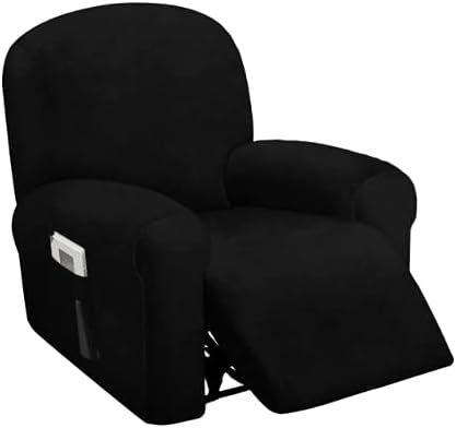 Ultimate Decor 4-Piece, 1 Seat Recliner Cover, Velvet Stretch Reclining Chair Covers for 1 Cushion R | Amazon (US)