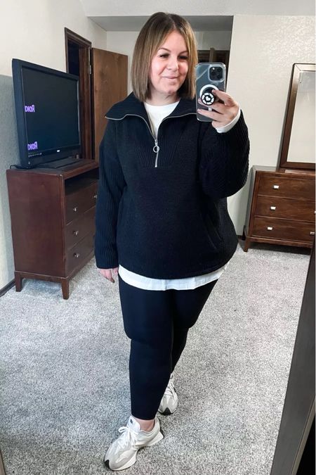 Plus size outfit of the day! This pullover is from Lane Bryant and it’s definitely giving Varley vibes but it’s only $35. These are some of my favorite plus size leggings also from Lane Bryant and on sale. They’re 7/8 length and true to size. I’m wearing size 18/20.
3/28

#LTKfindsunder100 #LTKstyletip #LTKplussize