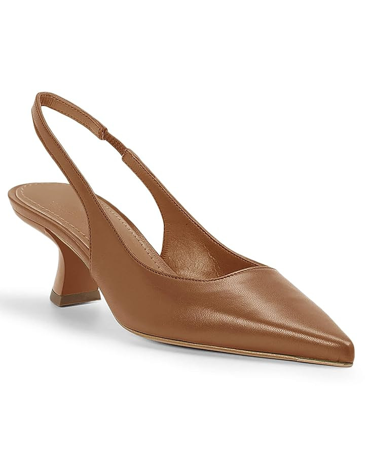 gihubafuil Women’s Low Kitten Heel Pumps Shoes Closed Pointed Toe Heels Casual Slingback Slip-o... | Amazon (US)