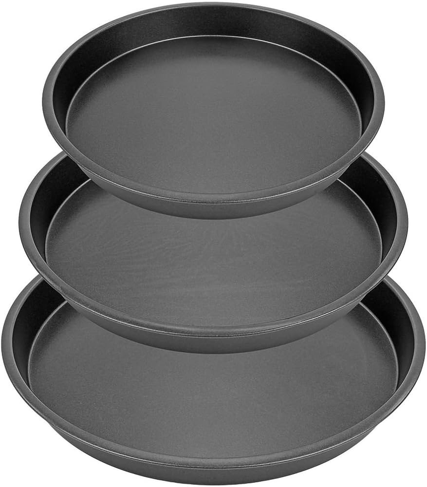 Southern Homewares Non-Stick Round Cake Baking Pan Cookie Sheet Set - Easy Clean Bakeware, 3 Piec... | Amazon (US)