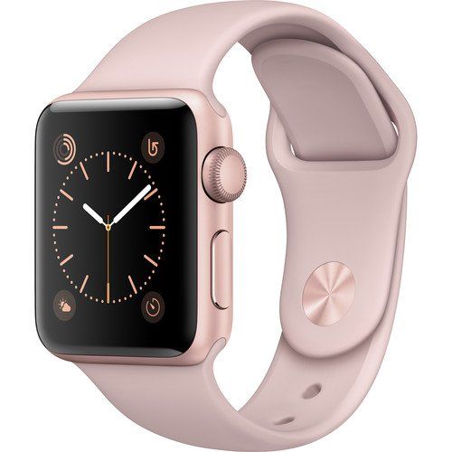 Apple Watch Series 2 Smartwatch 38mm Rose Gold Aluminum Case, Pink Sand Sport Band (Renewed) | Amazon (US)
