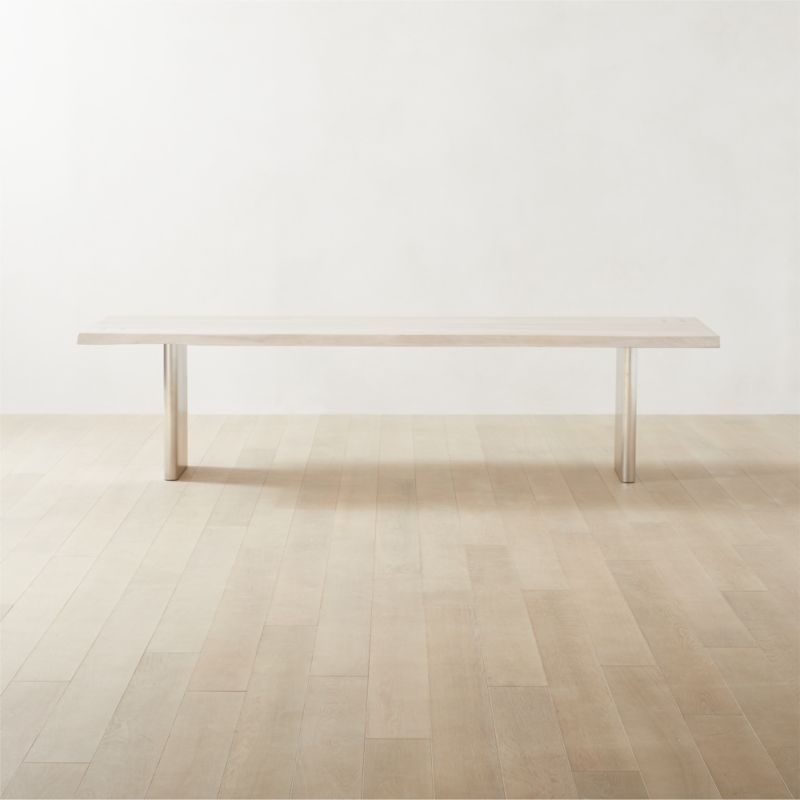 Landscape Live Edge XL White Washed Wood Dining Table + Reviews | CB2 | CB2