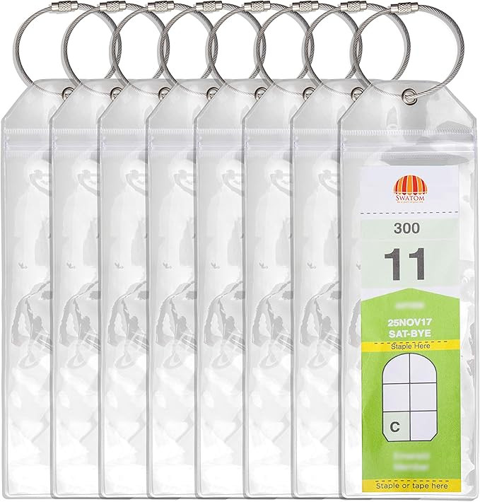 Amazon.com | Swatom Cruise Luggage Tags PVC Holders -Waterproof-Clear Luggage Tag-Zip Seal-Etag B... | Amazon (US)