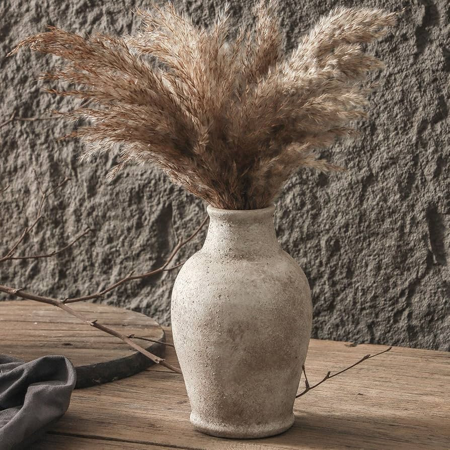 Ceramic Flower Vase 8.3\uff08inc\uff09 Gray Rustic Farmhouse Decor Living Room Home Decor Bedroom... | Amazon (US)