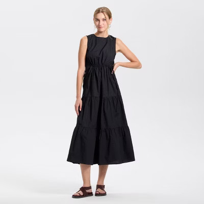 Women's Tiered Maxi A-Line Dress - Universal Thread™ Black XS | Target