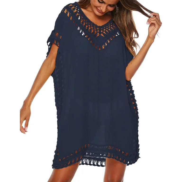 Alsol Lamesa Beach Coverup Women Dress Hollow Out Plus Size Swimwear Bikini Swimsuit Cover Ups Ba... | Walmart (US)