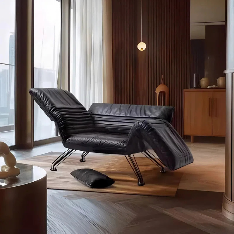 Wax Pull-Up Leather Recliner Lounge Chair, Adjustable Backrest & Armrests, Modern Accent Chair fo... | Wayfair North America