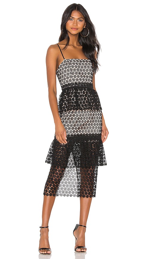 Dolores Midi Dress in Black | Revolve Clothing (Global)