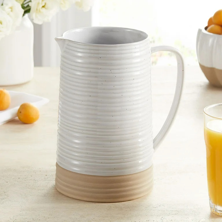 Better Homes & Gardens Exposed White Clay Stoneware Drink Pitcher, 79 Oz | Walmart (US)