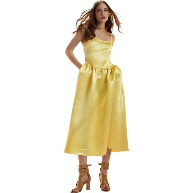 Cynthia Rowley | The Genevive Silk Dress, (Yellow, Size 4) | Maisonette | Maisonette