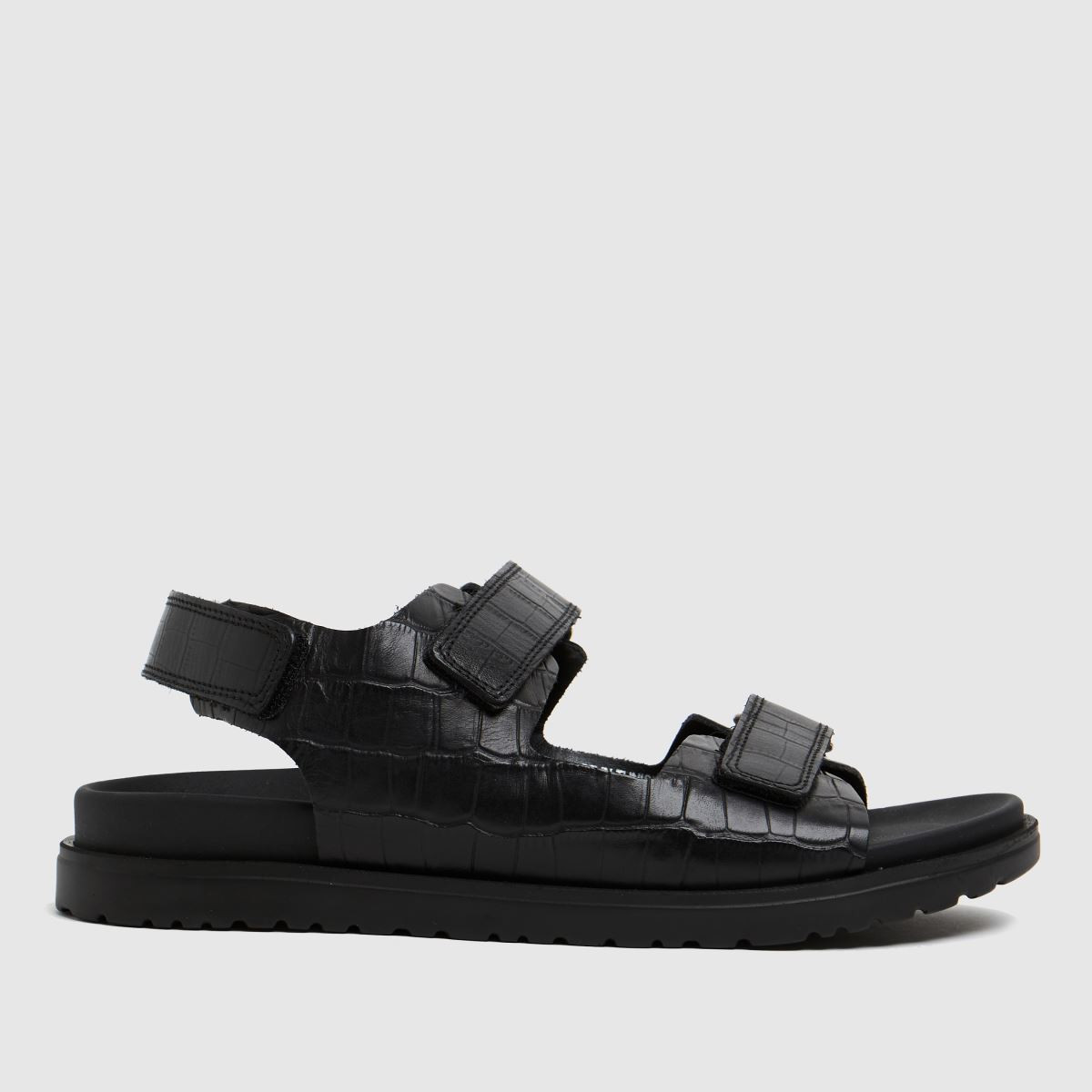 Womens Black schuh The Edit Precious Croc Leathe Sandals | schuh | Schuh