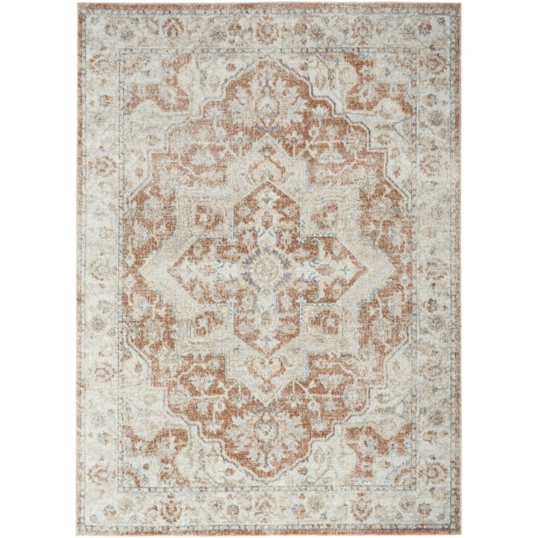 Nourison Astra Machine Washable Persian Gold/Multicolor 6'7" x 9' Area Rug (7x9) - Walmart.com | Walmart (US)