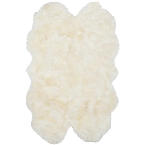 Allison Handmade Sheepskin White Area Rug | Wayfair North America