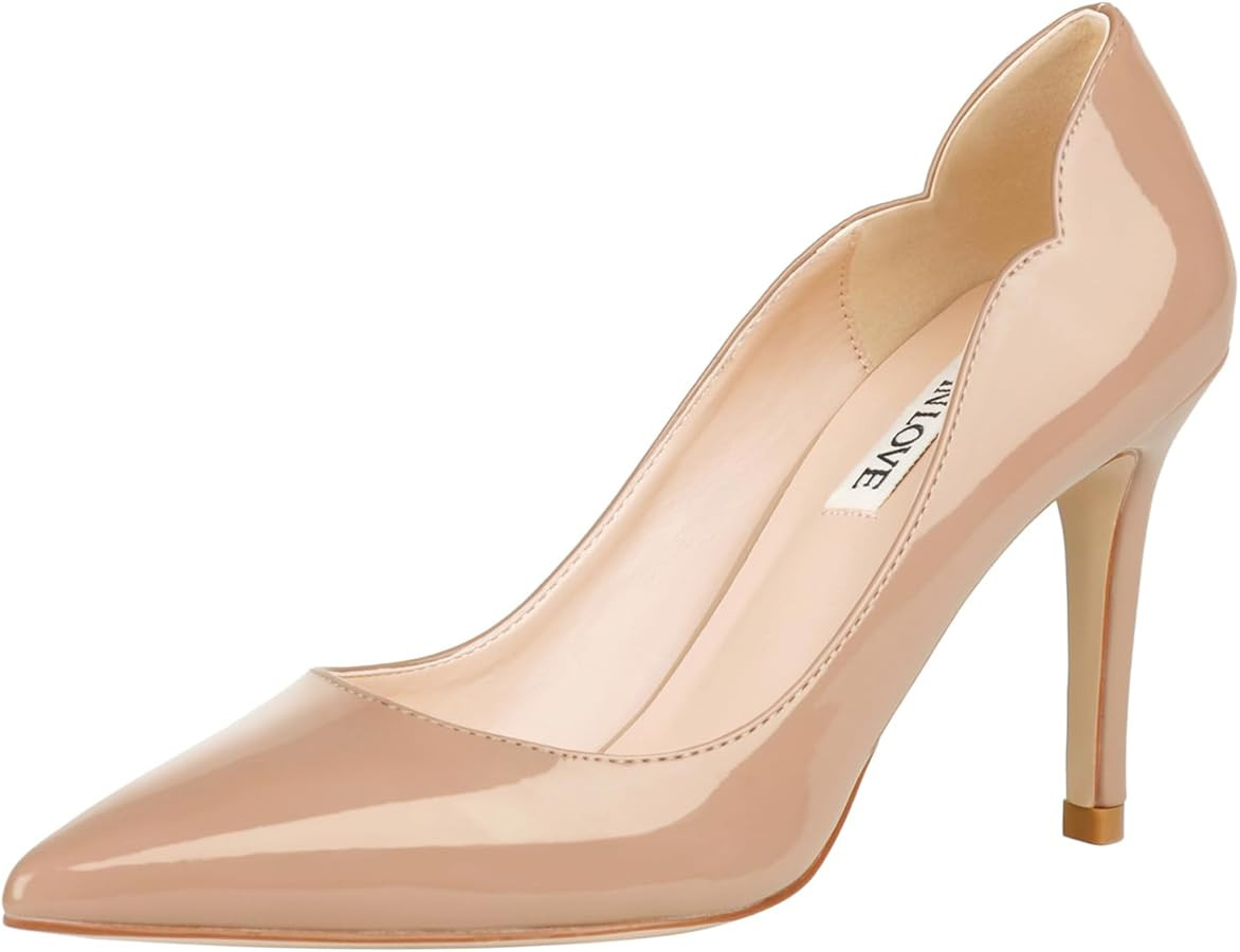 JOY IN LOVE Pumps for Women 3.5" Stiletto High Heels Pointy Toe Pumps Shoes | Amazon (US)