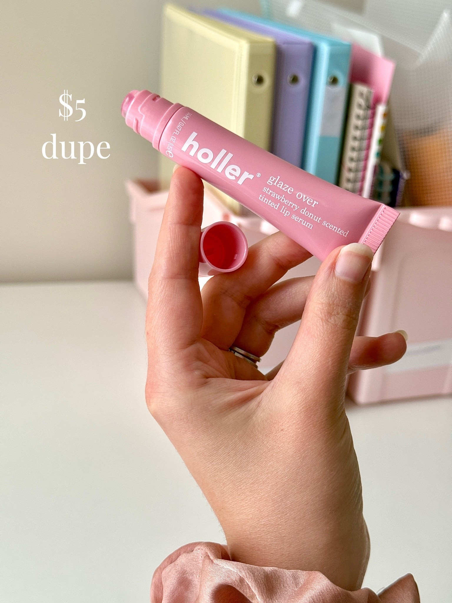 Glaze over strawberry doughnut, scented tinted lip serum for under five dollars!

I think I need to buy it in every color/scent. This would make a great gift too! ￼

I love this cushion donut shaped applicator, the smell is great, lovely texture, and it lasts on my lips for a long time! 💖

Awesome work Holler and Glow 👏 👏

#LTKSaleAlert #LTKBeauty #LTKselfcare