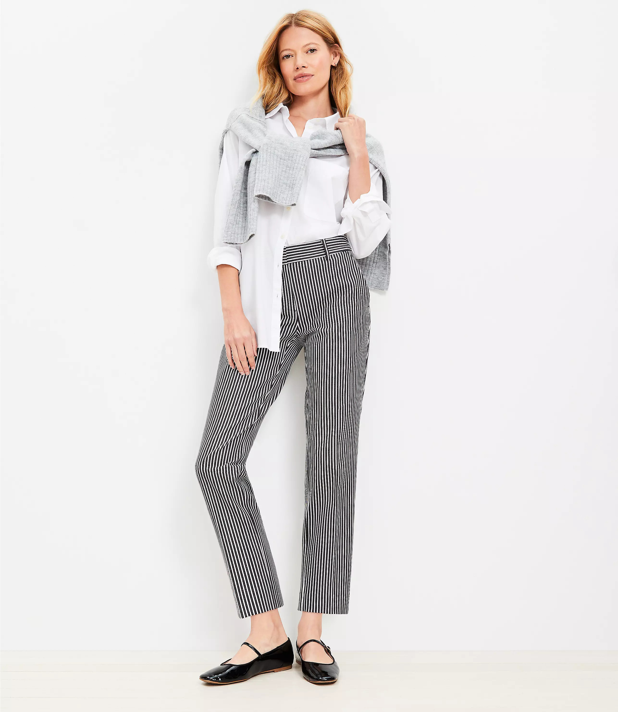 Riviera Slim Pants in Stripe | LOFT