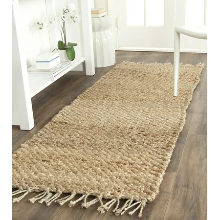 Safavieh Natural Fiber Tangier Solid Braided Fringe Jute Runner Rug Natural 2 3 x 7 | Walmart (US)