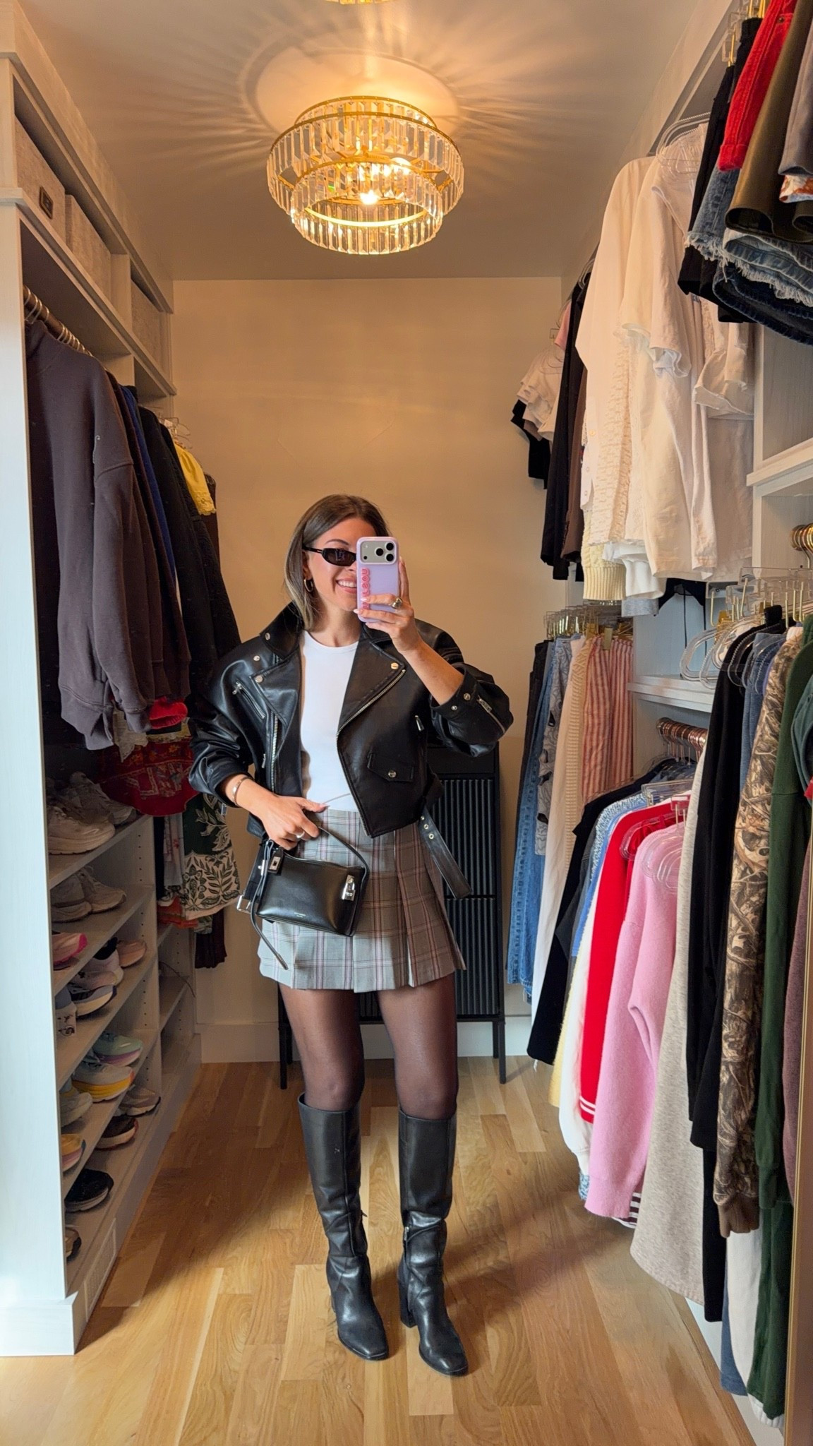 black leather moto jacket over a white top with black knee high boots and abercrombie skort on repeat this fall 🍂

Astr code - emerson15
revolve code - tulip

I’m 5’4” and typically wear a size small
• xs in the skort

skort outfits, athletic skorts, casual skort outfits, summer skort outfits, amazon skorts, everyday skort outfits, fall outfits, autumn outfits, sweaters, casual outfits, thanksgiving outfits, family photo outfits, date night outfits, work outfits, fall fashion, autumn fashion, cozy outfits, transitional outfits, neutral outfits, everyday outfits, weekend outfits, women’s fashion

#LTKgrwm #LTKSeasonal #LTKU