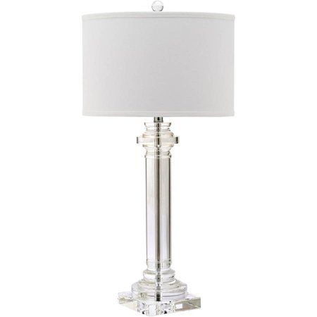 Safavieh Nina Crystal Column Lamp with CFL Bulb, Clear with Off-White Shade | Walmart (US)