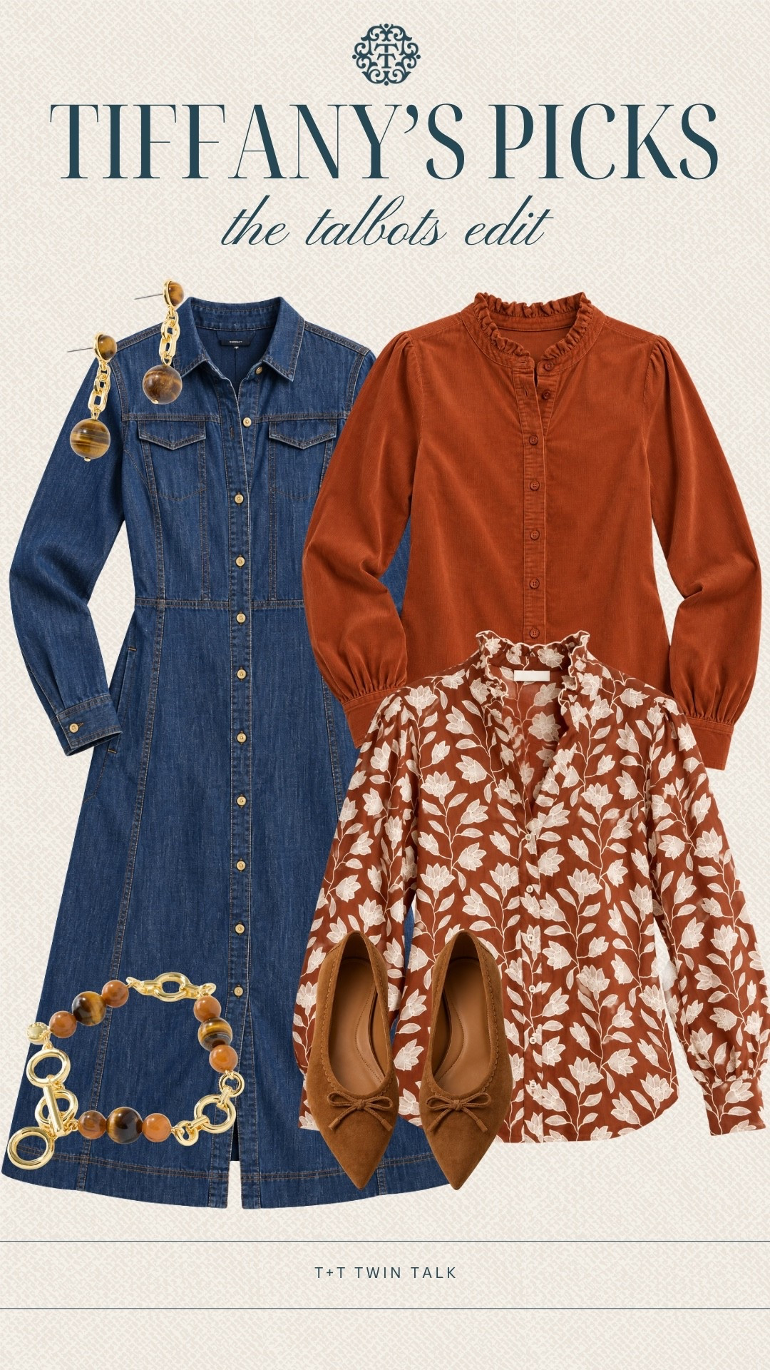Tiffany’s Talbots picks are giving us all the rich fall color! 🍁🤎 Denim, warm rust tones, pretty florals, suede flats, and statement jewelry make this such a good mix for the season. Classic pieces that still feel fun and fresh for fall!
#LTKSeasonal #LTKOver40 #LTKMidsize #FallStyle #FallFashion #FallWardrobe
