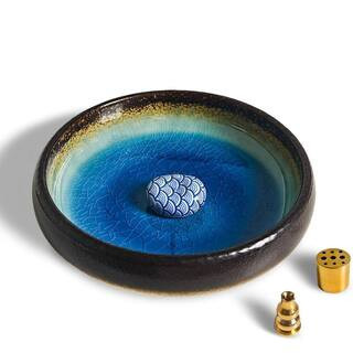 Ceramic Incense Burner Holder with Ash Catcher for Meditation and Yoga Décor | The Home Depot