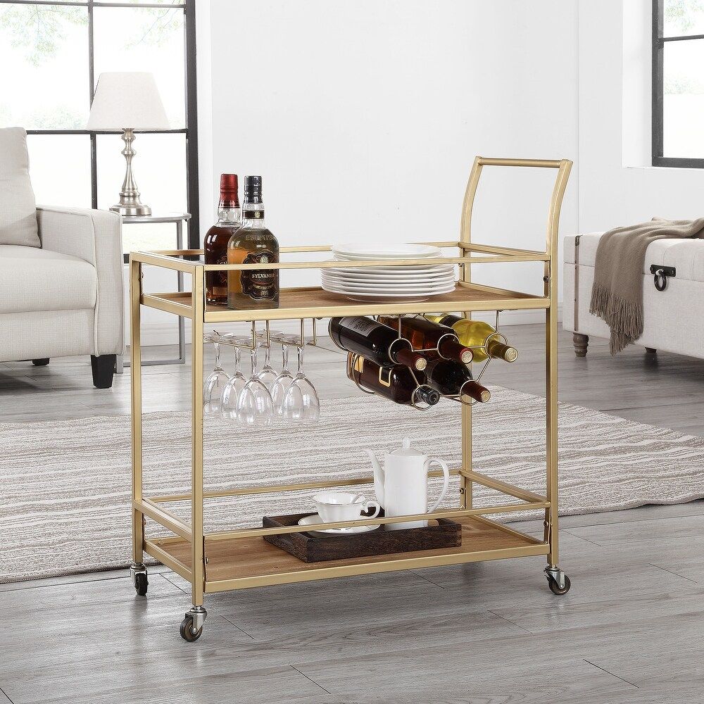 FirsTime & Co.Â® Francesca Bar Cart (Gold & Wood) | Bed Bath & Beyond