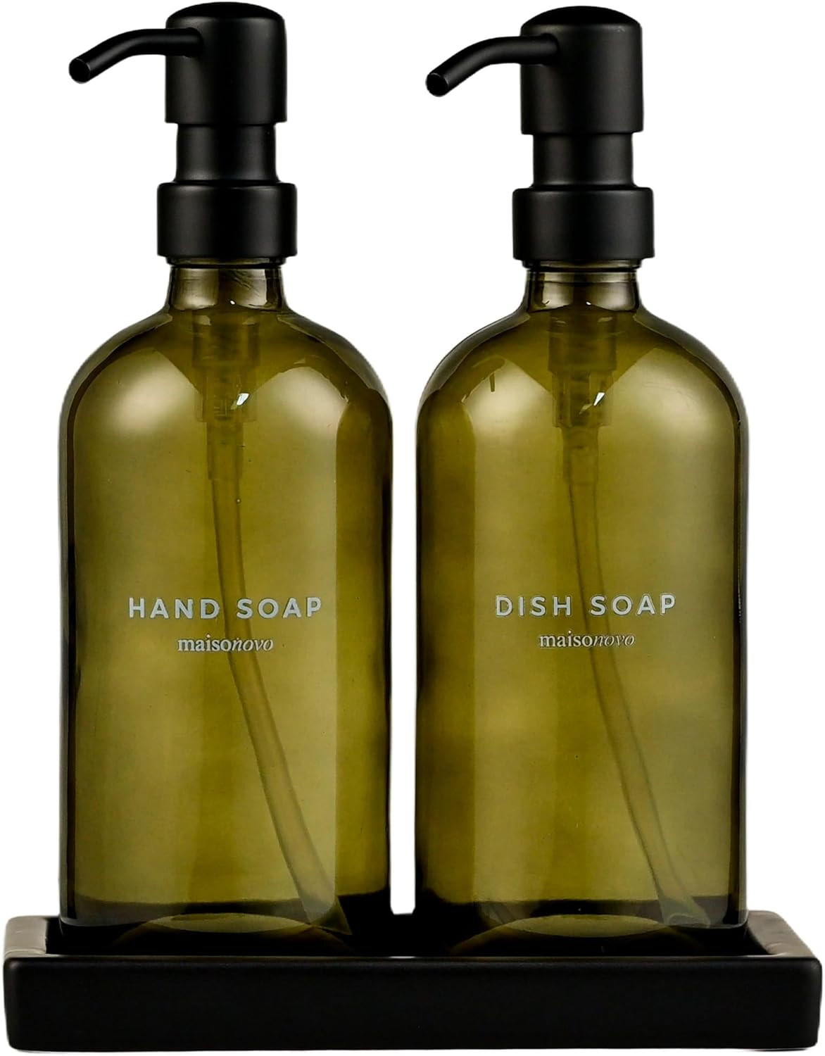 Maisonovo Kitchen Soap Dispenser Set | Hand and Dish Soap Dispenser Set with Handmade Ceramic Van... | Amazon (US)